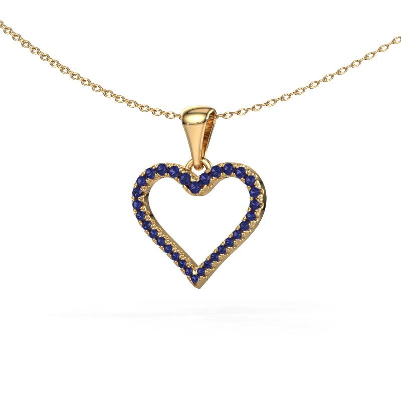 Pendant Heart 8 585 gold sapphire 1 mm