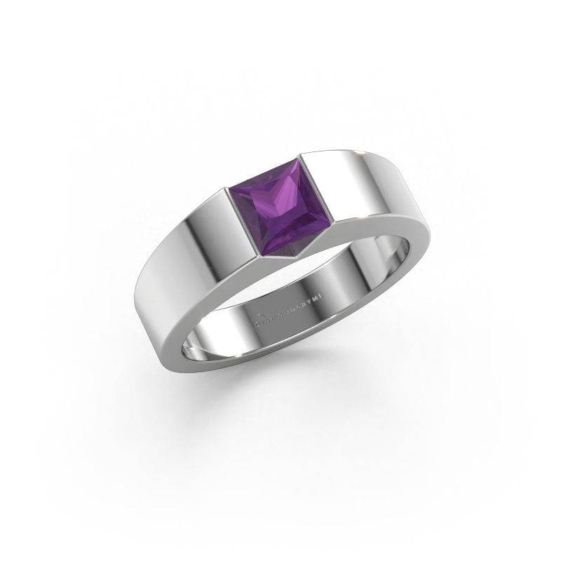 Verlovingsring Arlena 1 950 platina amethist 4 mm