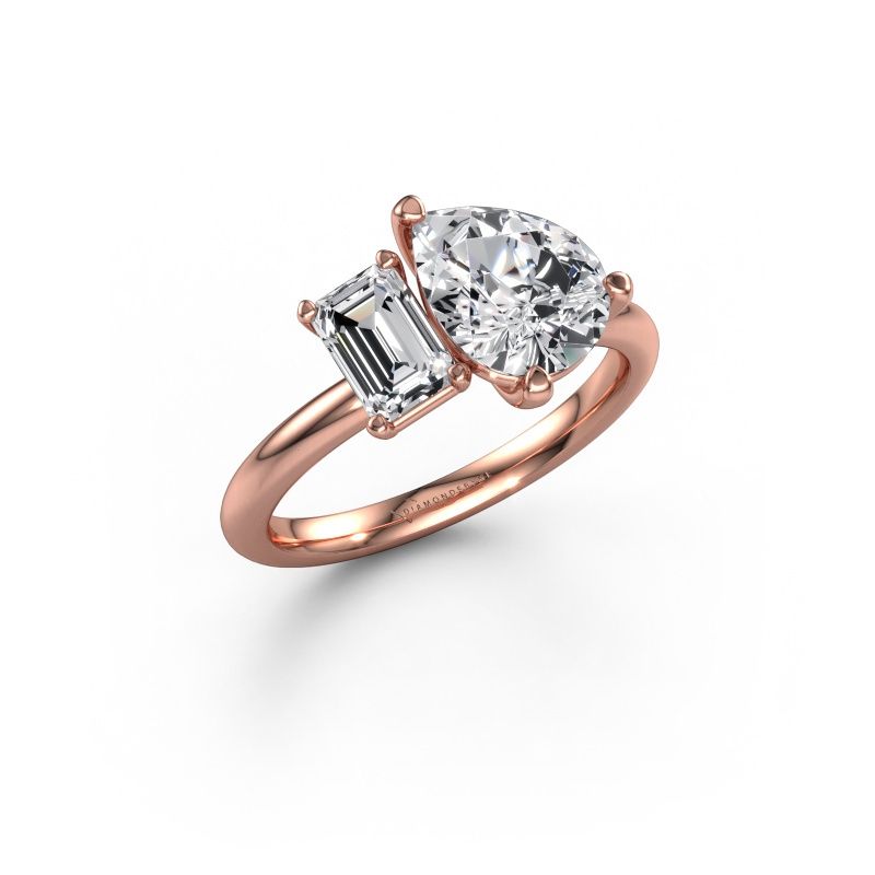Engagement ring Toi et Moi PER-EME 585 rose gold diamond 2.20 crt