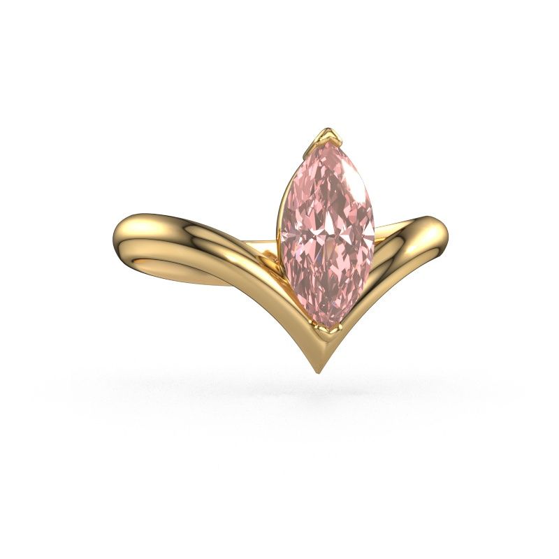 Engagement ring Maddy MRQ 585 gold pink lab grown diamond 11x5.5 mm