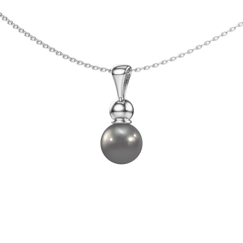 Anhänger Signe 950 Platin Grau Perl 6 mm