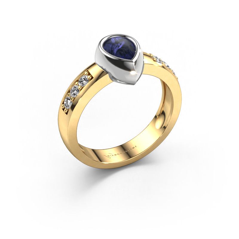 Ring Charlotte Pear 585 Gold Saphir 8x5 mm