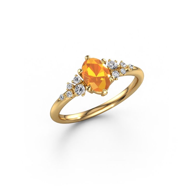 Ring Royce OVL 585 gold citrin 7x5 mm