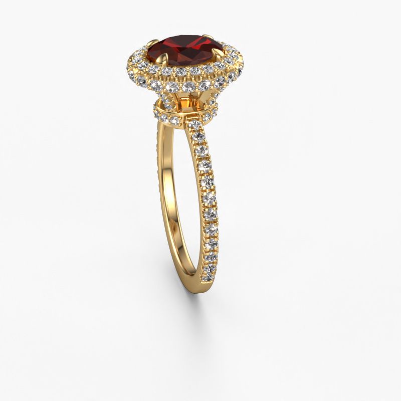 Image of Engagement ring Talitha OVL 585 gold garnet 7x5 mm