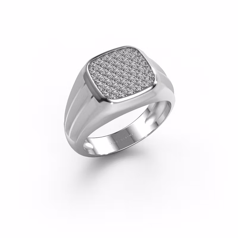 Bague pinky Robbert 585 or blanc diamant synthétique 0.558 crt