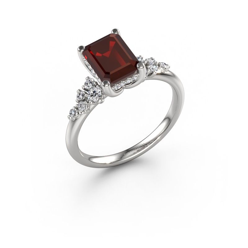 Verlobungsring Emma EME 950 Platin Granat 8x6 mm