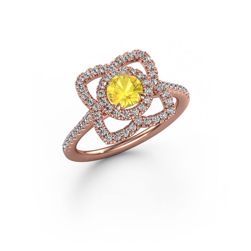 Verlobungsring Cleopatra 585 Roségold Gelb Saphir 5 mm