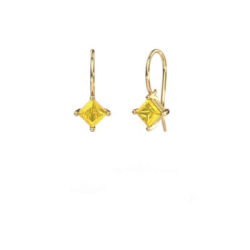 Ohrhänger Cleo SQR 585 Gold Gelb Saphir 5.5 mm