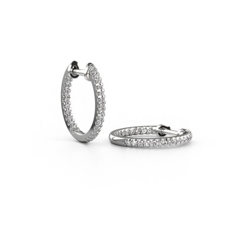 Hoop earrings Jackie 12.5 mm B 585 white gold lab-grown diamond 0.27 crt