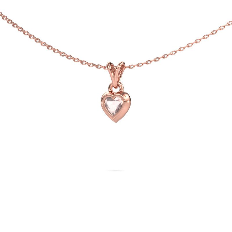 Pendant Charlotte Heart 585 rose gold morganite champagne 4 mm