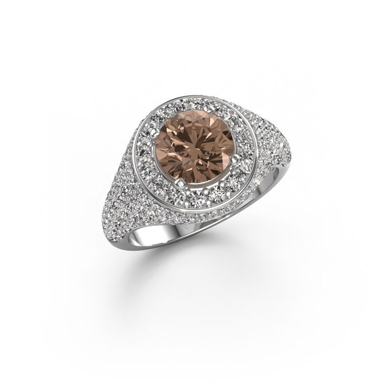 Ring Dayle 950 platinum brown diamond 2.463 crt