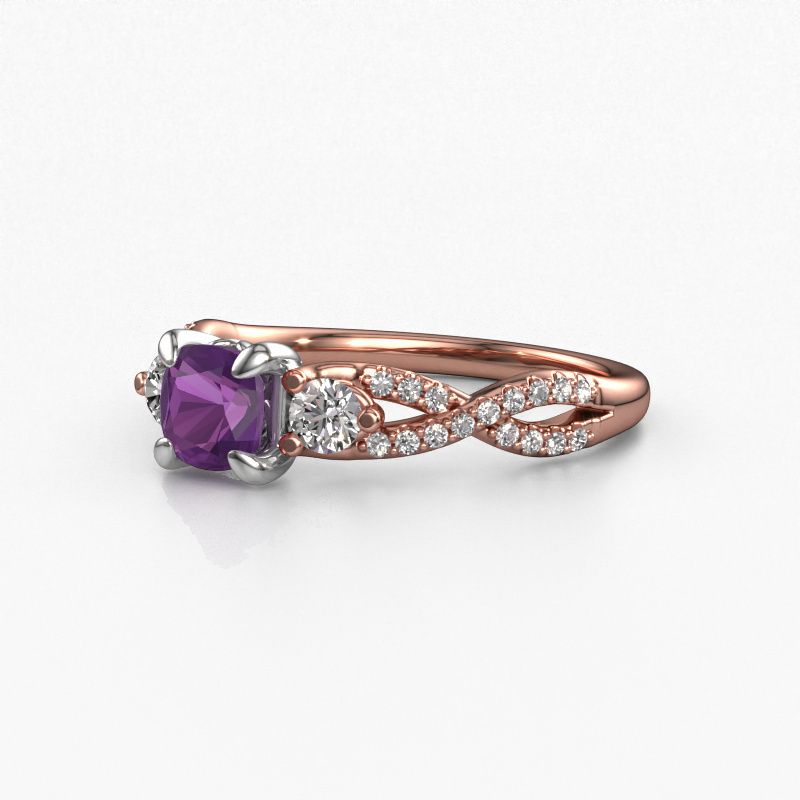 Image of Engagement Ring Marilou Cus<br/>585 rose gold<br/>Amethyst 5 mm