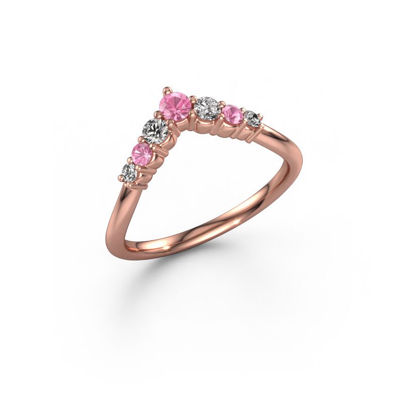 Vorsteckring Imani B 585 Roségold Pink Saphir 2.9 mm