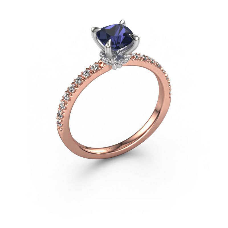 Bague de fiançailles Crystal CUS 4 585 or rose saphir 5.5 mm