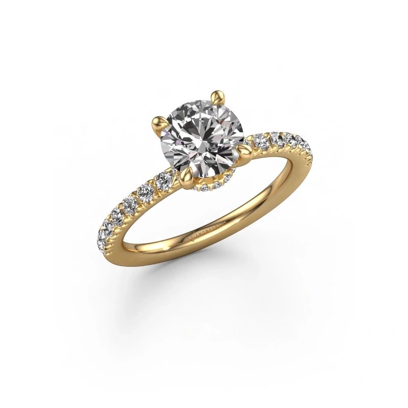 Verlobungsring Crystal rnd 4 585 Gold Lab-grown Diamant 0.910 crt