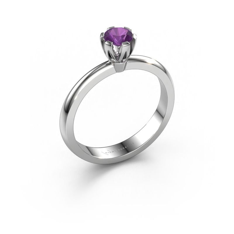 Verlovingsring Julia 950 platina amethist 4 mm