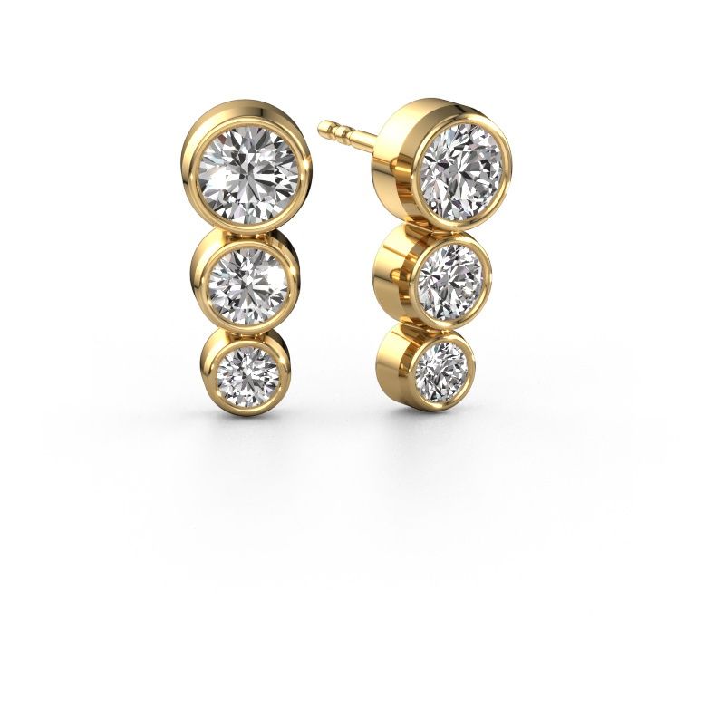 Clous d'oreilles Linda 585 or jaune diamant 0.85 crt