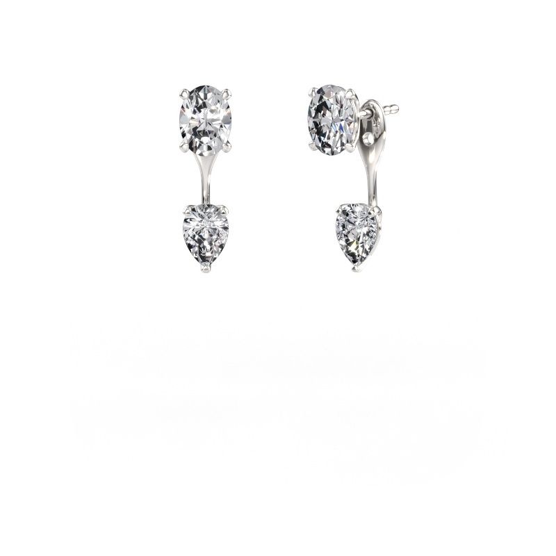 Hengende øredobber Kate OVL-PER 950 platina lab-diamant 2.70 crt