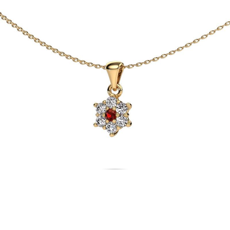 Anhänger Chantal 585 Gold Granat 2.4 mm