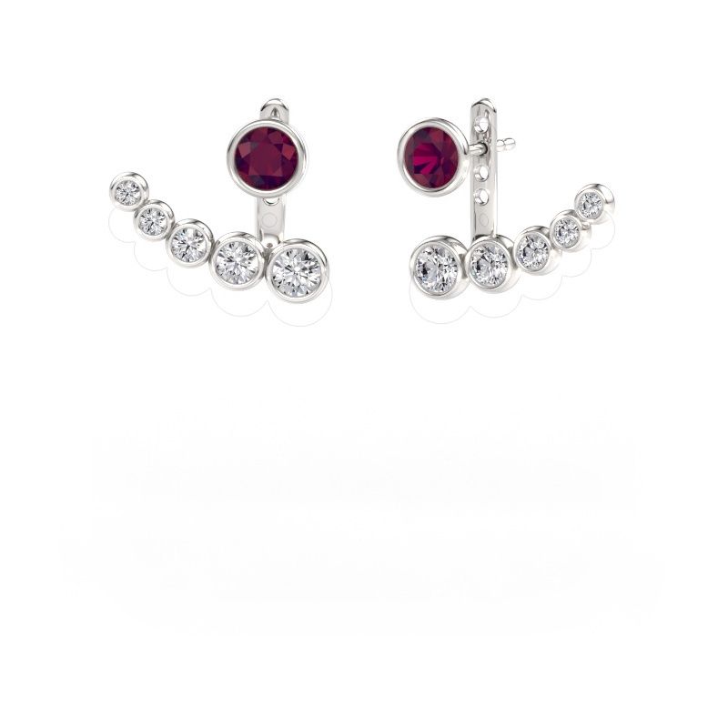 Earrings Wendy 585 white gold rhodolite 5 mm