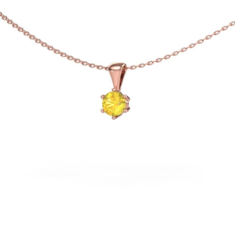 Necklace Fay 585 rose gold yellow sapphire 4.7 mm