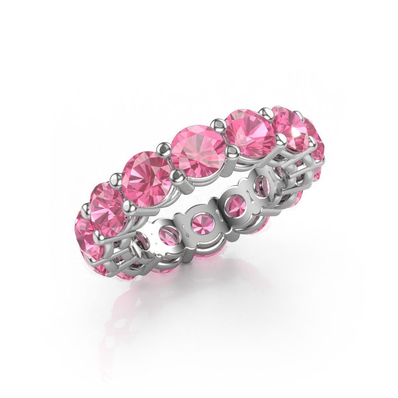 Bague superposable Michelle full 5.0 950 platine saphir rose 5 mm