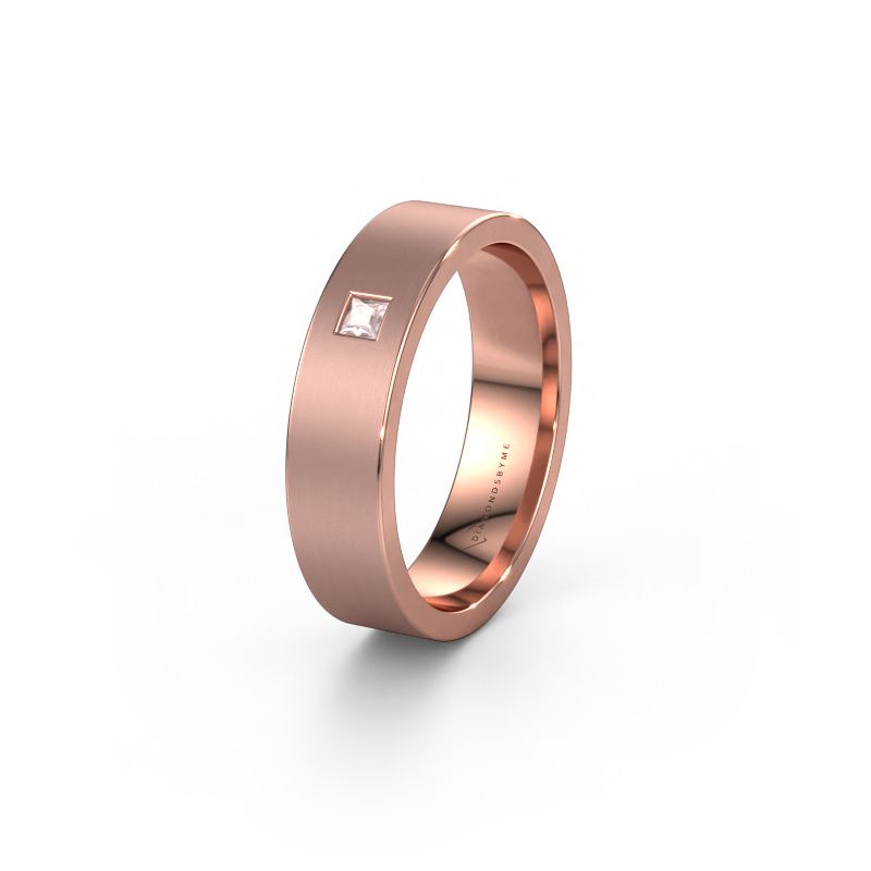 Wedding ring WH0101L15BMSQ 585 rose gold morganite champagne ±5x2 mm