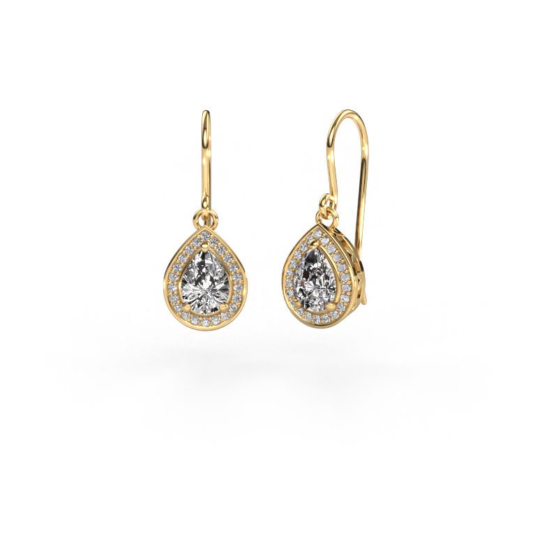 Drop earrings Beverlee 1 585 gold lab grown diamond 1.41 crt