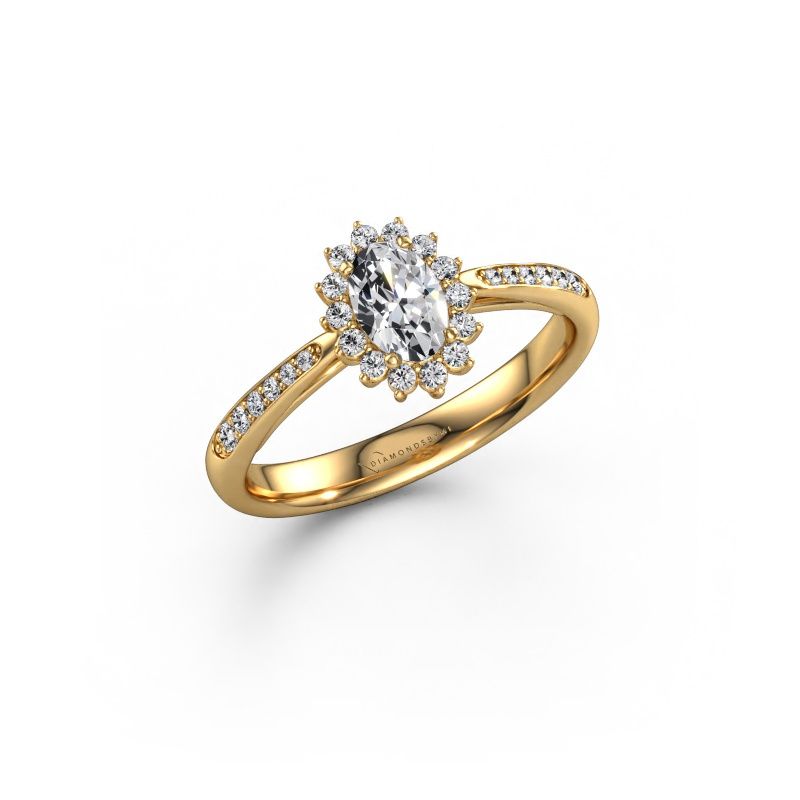 Engagement ring Tilly ovl 2 585 gold lab grown diamond 0.40 crt