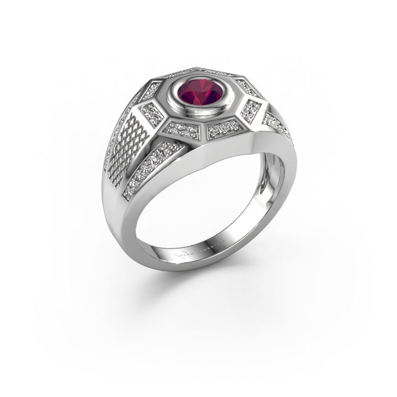 Bague pour homme Enzo 950 platine rhodolite 5 mm