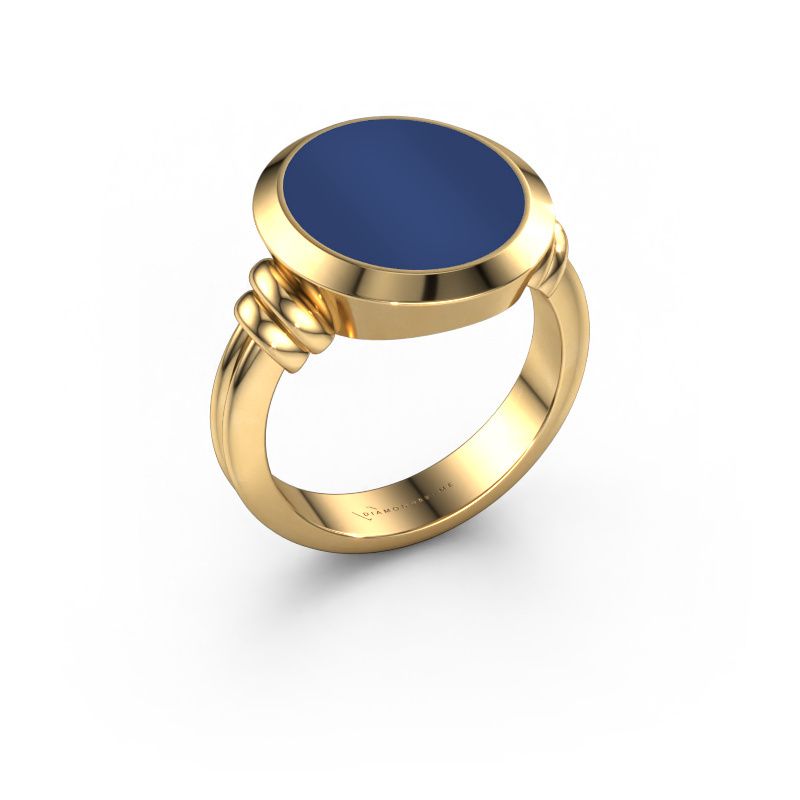 Zegelring Jake 4 585 goud lapis lazuli 15x13 mm