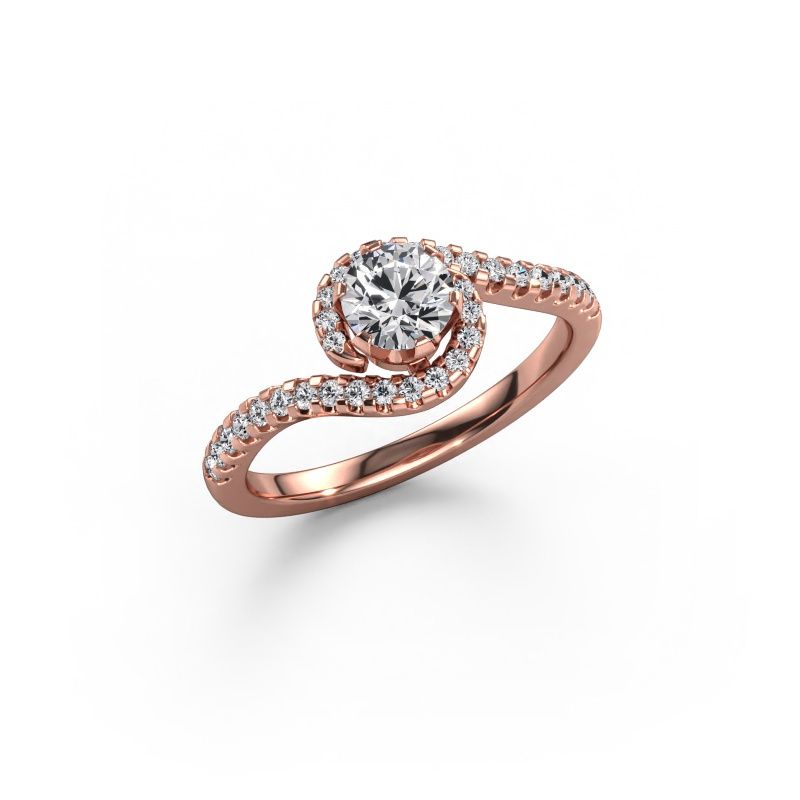Engagement ring Elli 585 rose gold lab grown diamond 0.752 crt