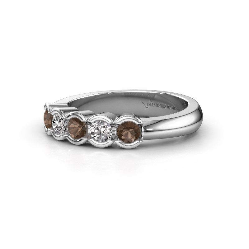 Afbeelding van Ring Lotte 5 925 zilver rookkwarts 3 mm