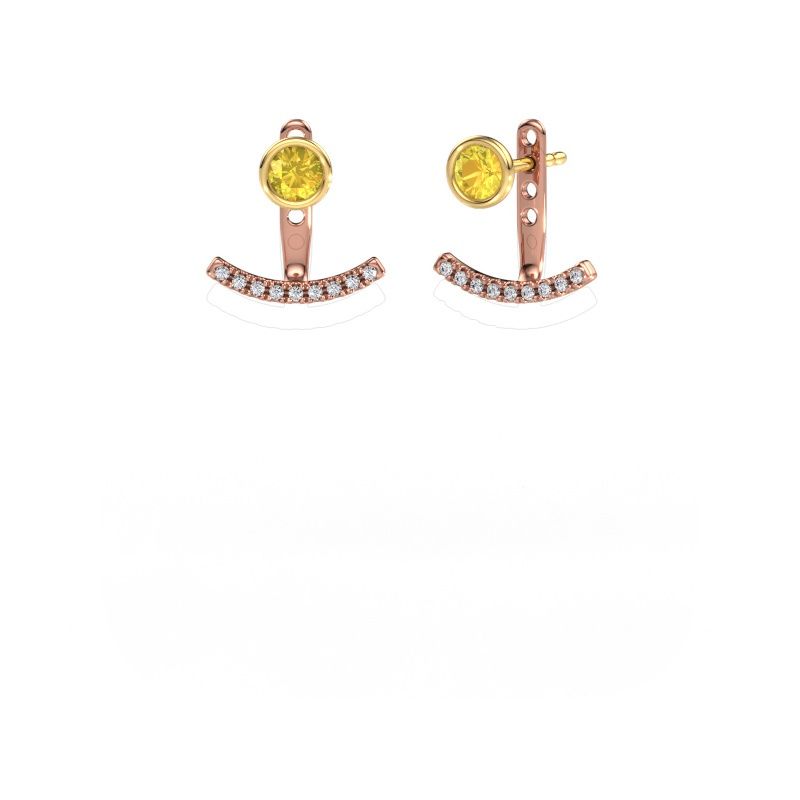 Ohrringe Rosetta 585 Roségold Gelb Saphir 4 mm