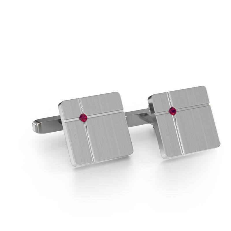 Boutons de manchettes Hilco 585 or blanc rhodolite 2 mm