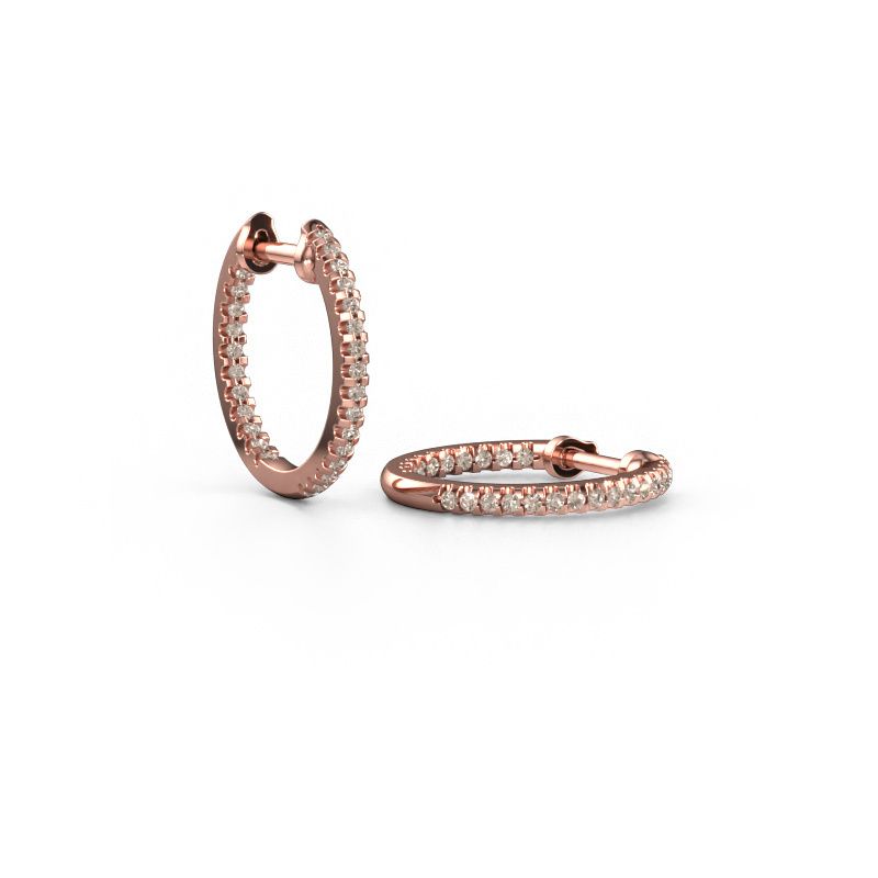 Creole Jackie 12.5 mm B 585 Roségold Braun Diamant 0.27 crt