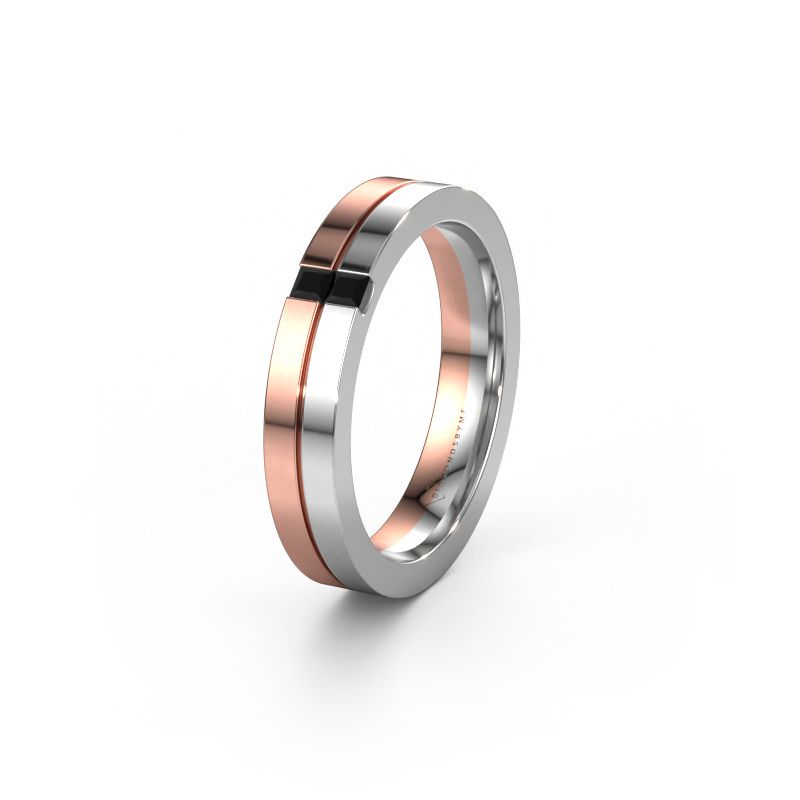 Wedding ring WH0225L14B 585 rose gold black diamond ±0.16x0.08 in