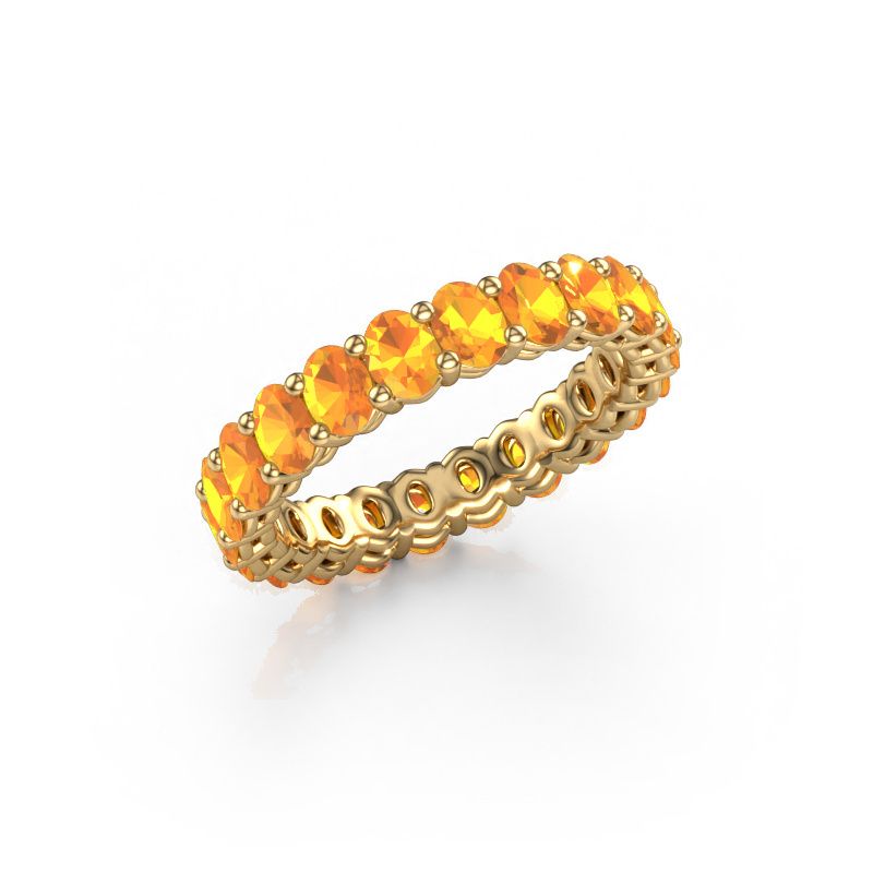 Stackable ring Heddy OVL 3x4 585 gold citrin 4x3 mm