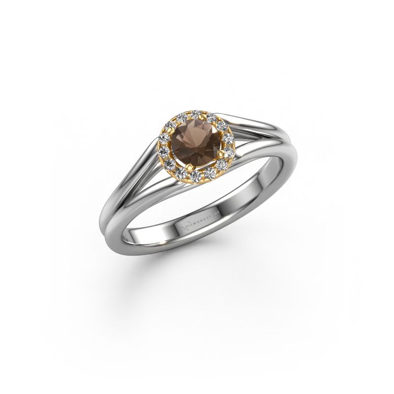 Verlovingsring Verla rnd 1 585 witgoud rookkwarts 4.7 mm