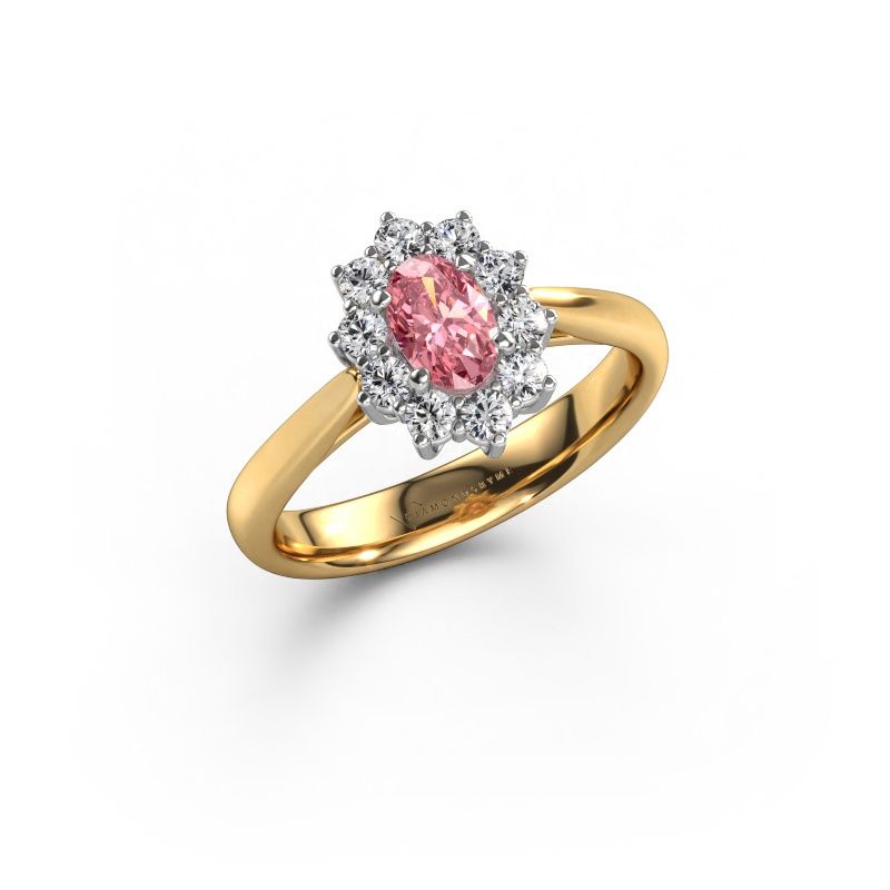 Engagement ring Leesa 1 express 585 gold pink lab grown diamond 6x4 mm