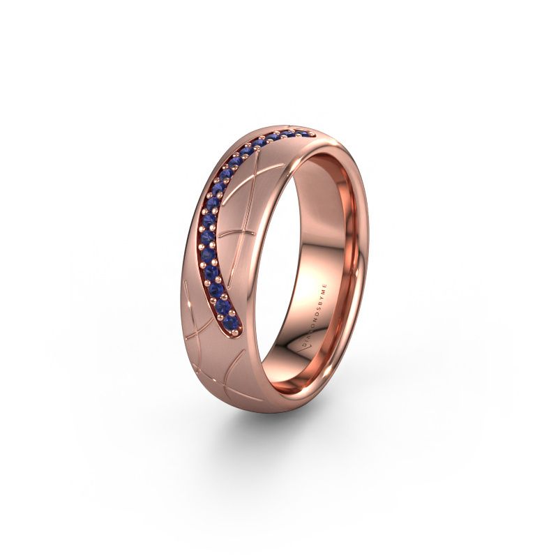 Trouwring WH2060L36CM 585 rosé goud saffier ±6x2.2 mm