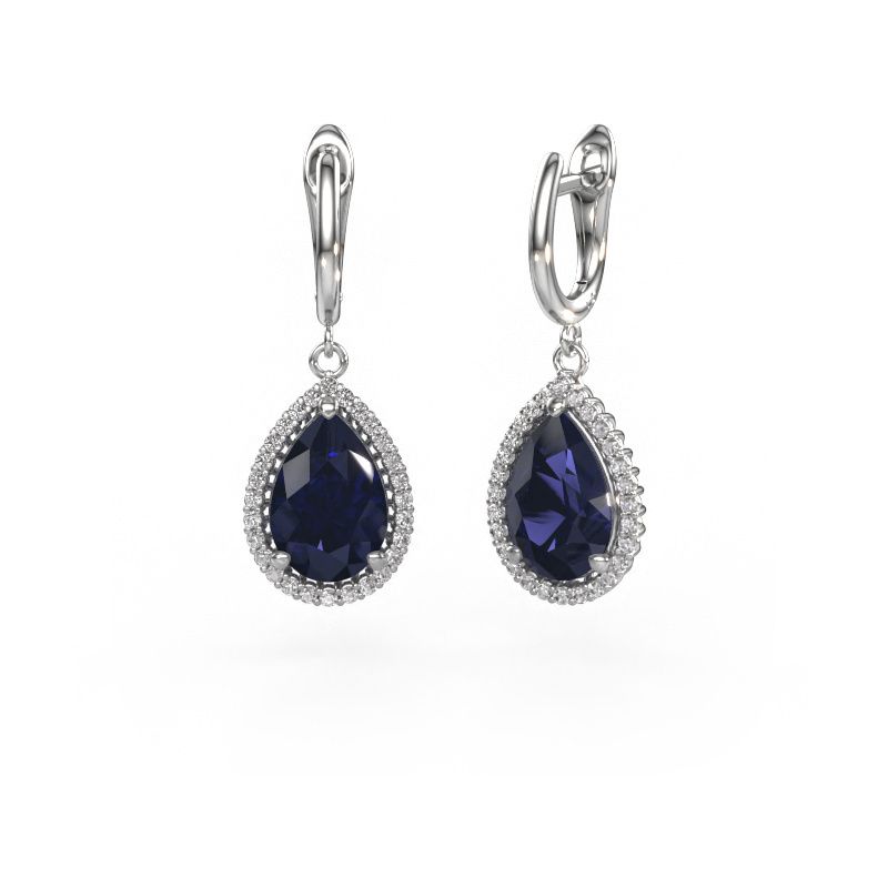 Pendants d'oreilles Tilly per 3 950 platine saphir 12x8 mm