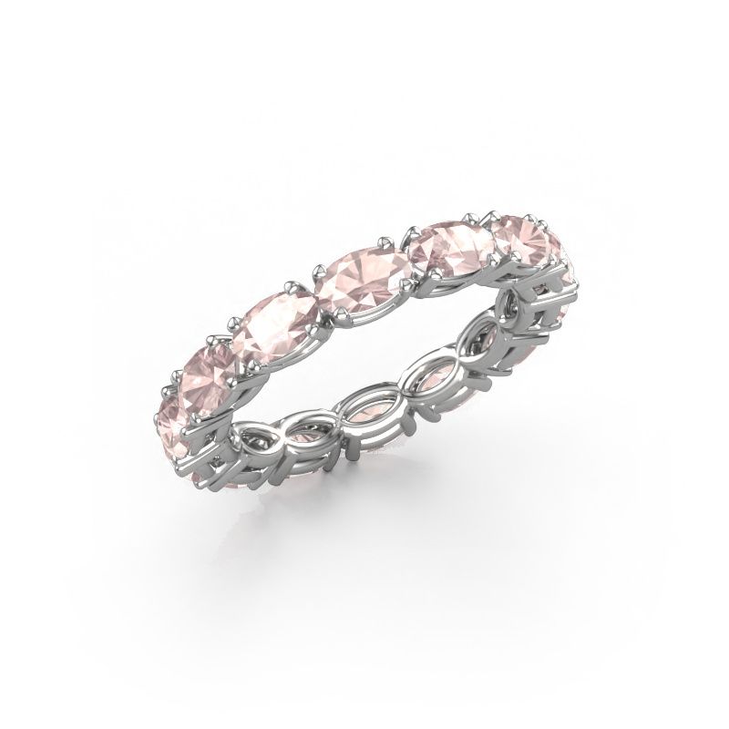 Ring Vivienne OVL 5x3 585 white gold morganite champagne 5x3 mm