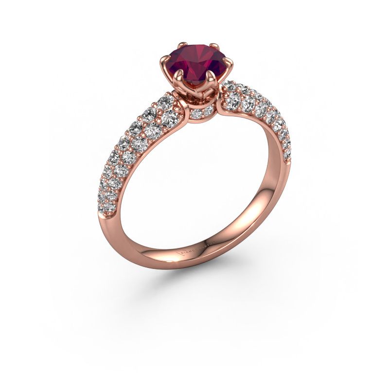 Engagement ring Meryl 585 rose gold rhodolite 5.7 mm