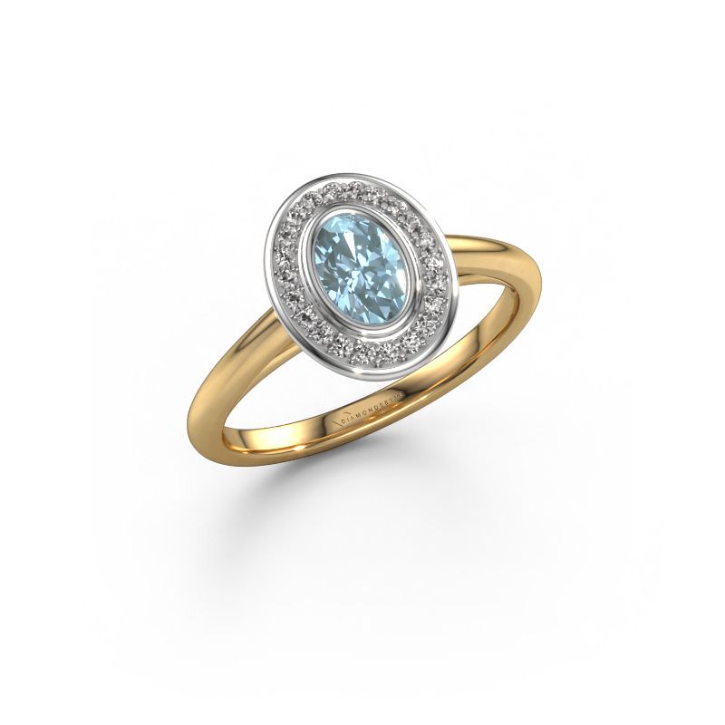 Engagement ring Noud 1 OVL 585 gold blue lab grown diamond 6x4 mm