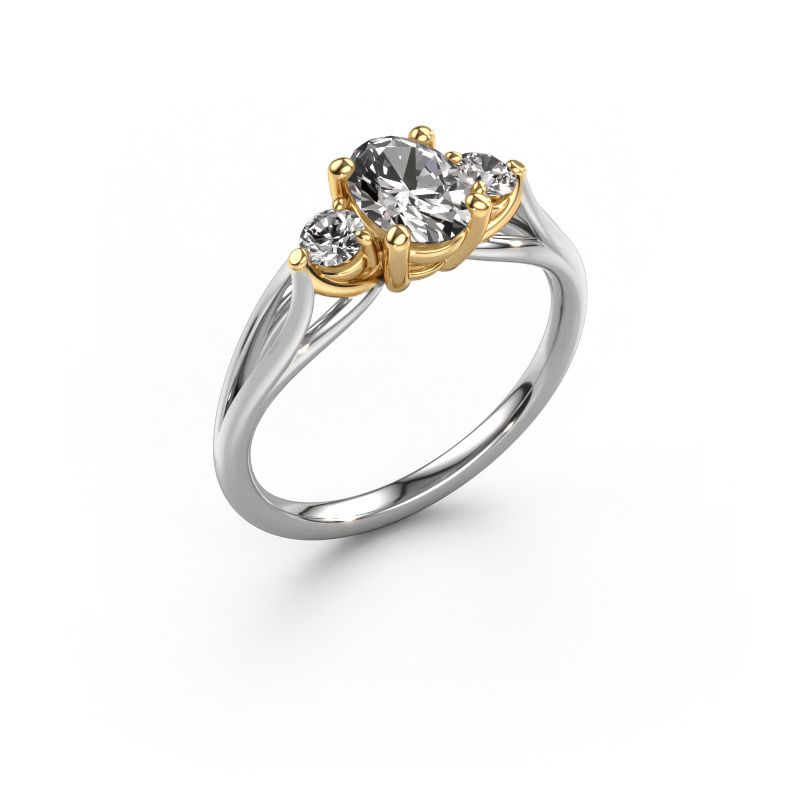 Verlovingsring Amie OVL 585 witgoud zirkonia 7x5 mm