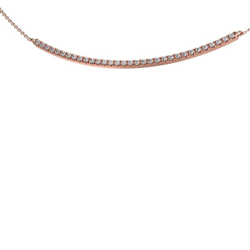 Bar necklace Simona 585 rose gold diamond 0.48 crt