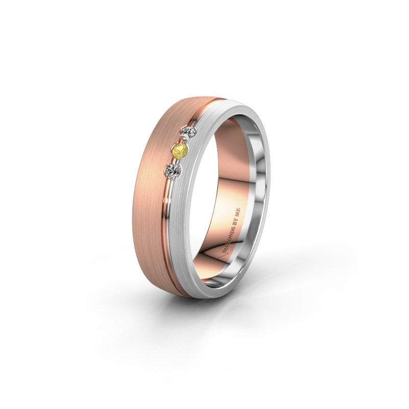 Image of Wedding ring WH0322L25AM<br/>585 rose gold ±6x1.7 mm<br/>Yellow sapphire