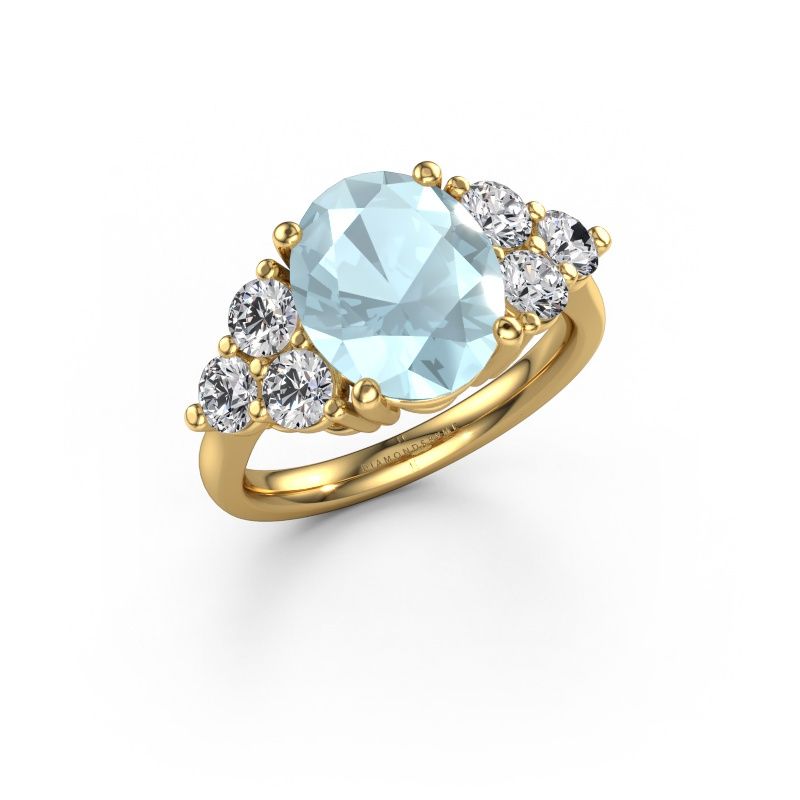 Engagement ring Serenity OVL 585 gold aquamarine 11x9 mm