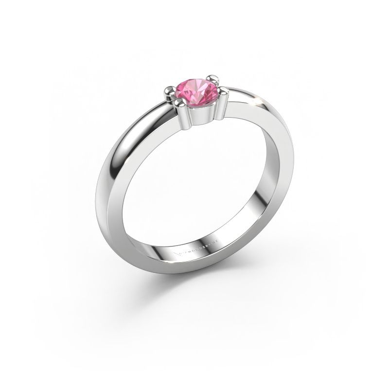 Ring Yasmin 1 585 white gold pink sapphire 4 mm